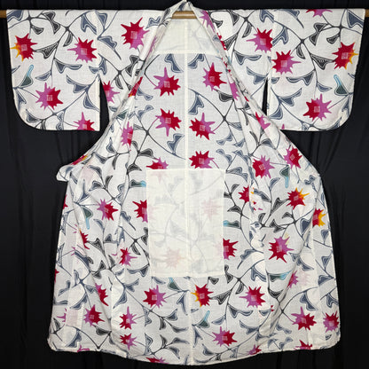 "Starburst Flowers" Vintage Teen Girl's Yukata Kimono