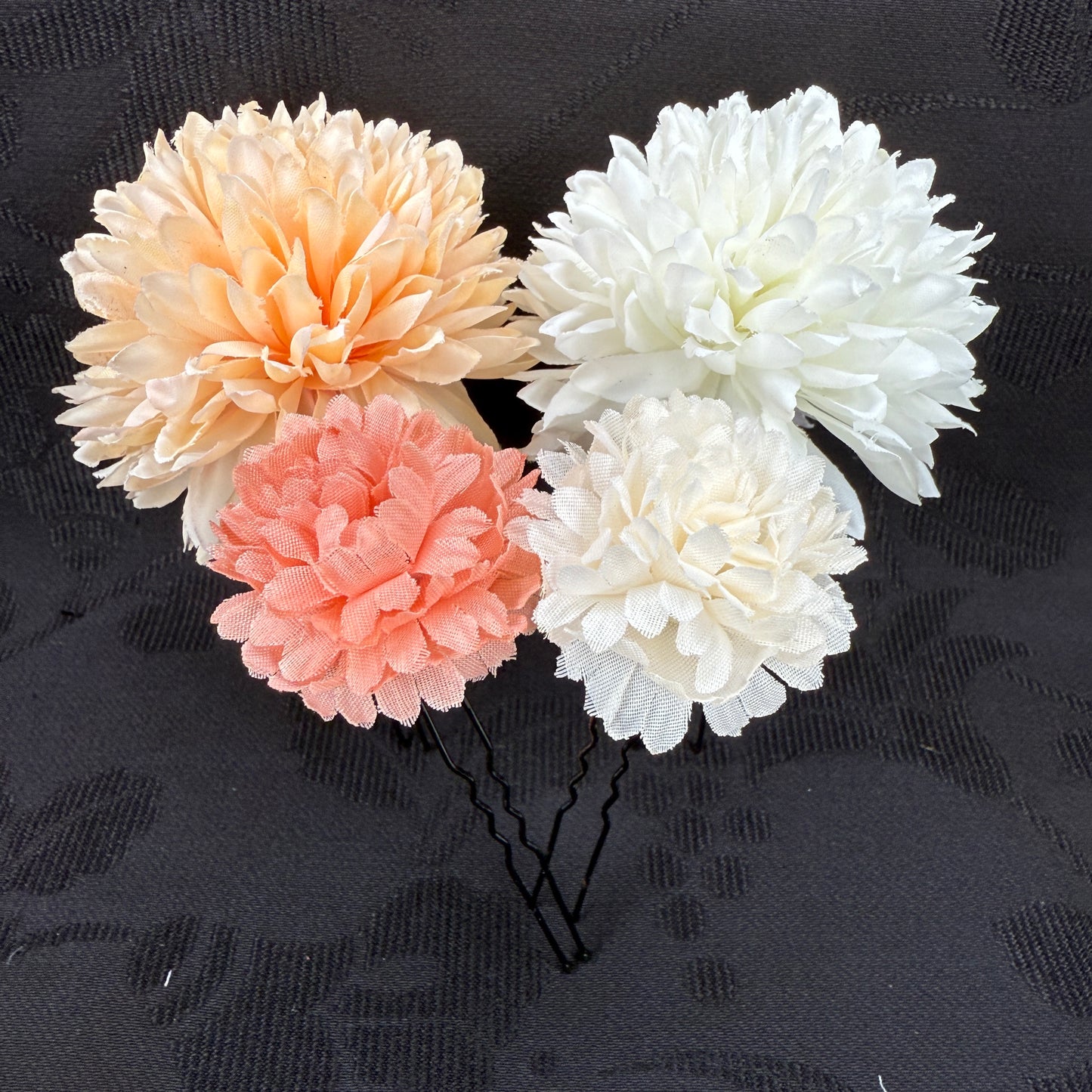 "Floral Puffs" Vintage Kanzashi Hair Pins
