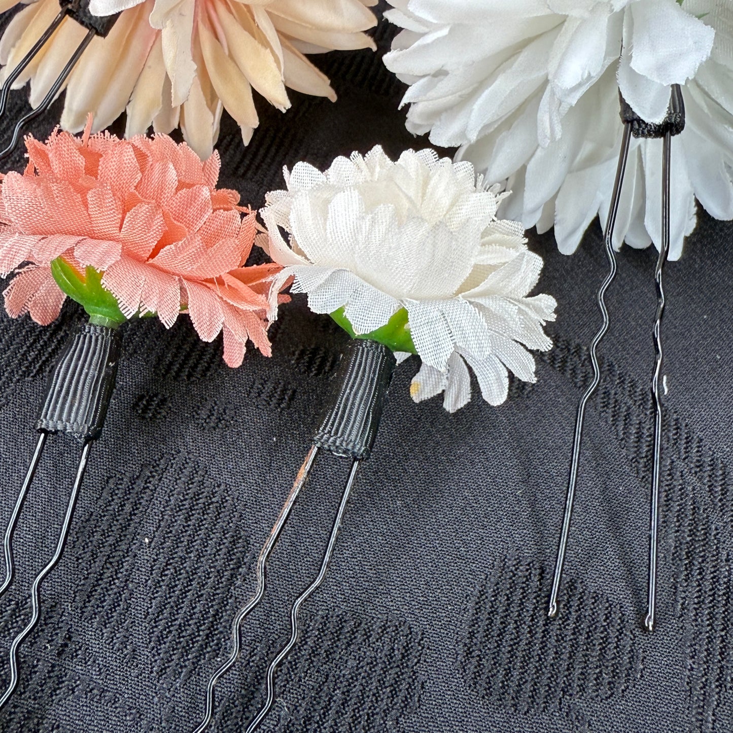"Floral Puffs" Vintage Kanzashi Hair Pins