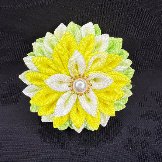 "Lemon Meringue" Vintage Kanzashi Hair Clip