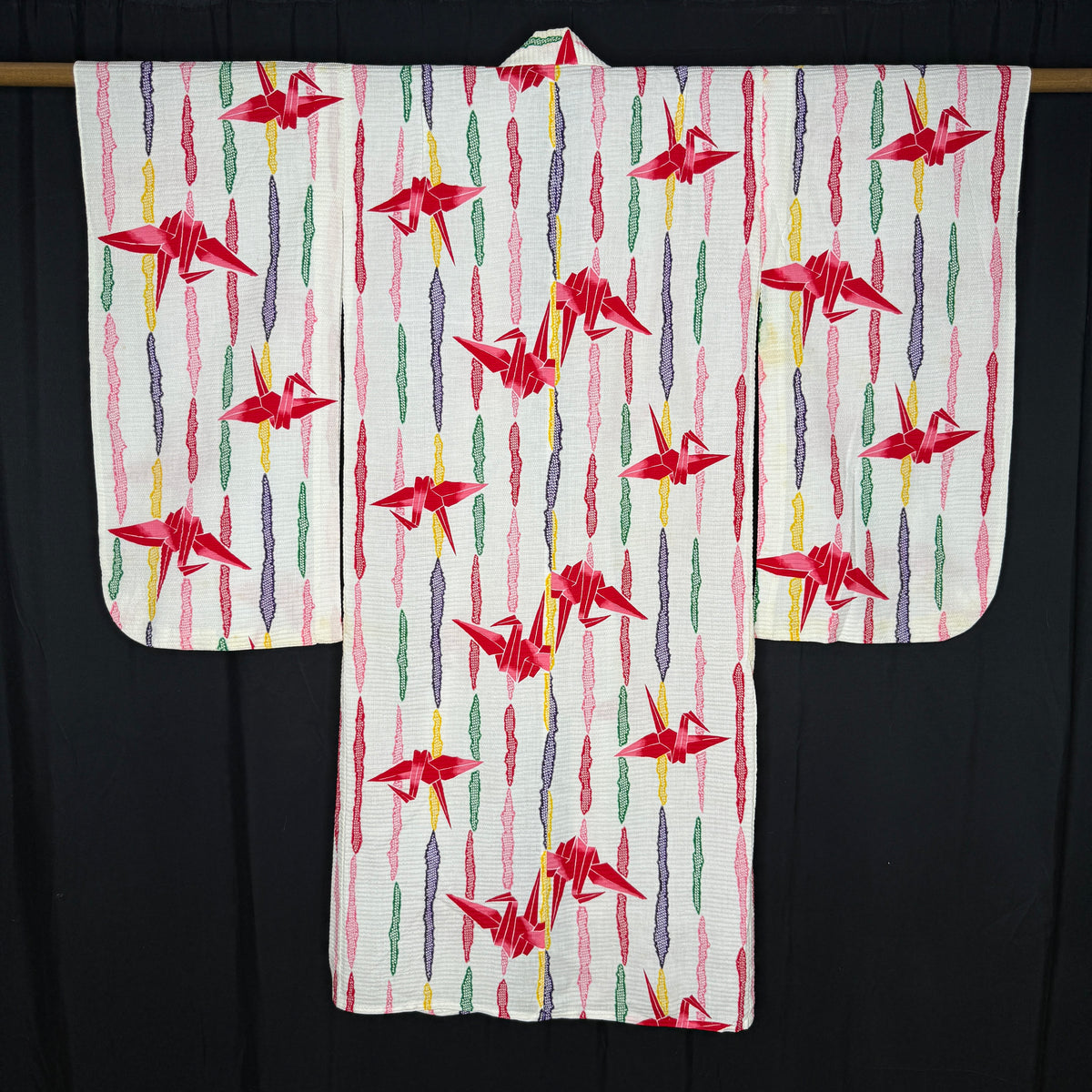 "Rainbow Flight" Vintage Girl's Yukata Kimono