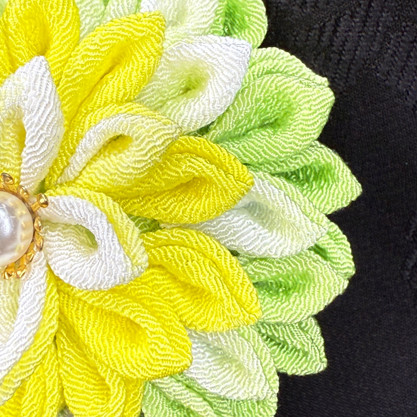 "Lemon Meringue" Vintage Kanzashi Hair Clip