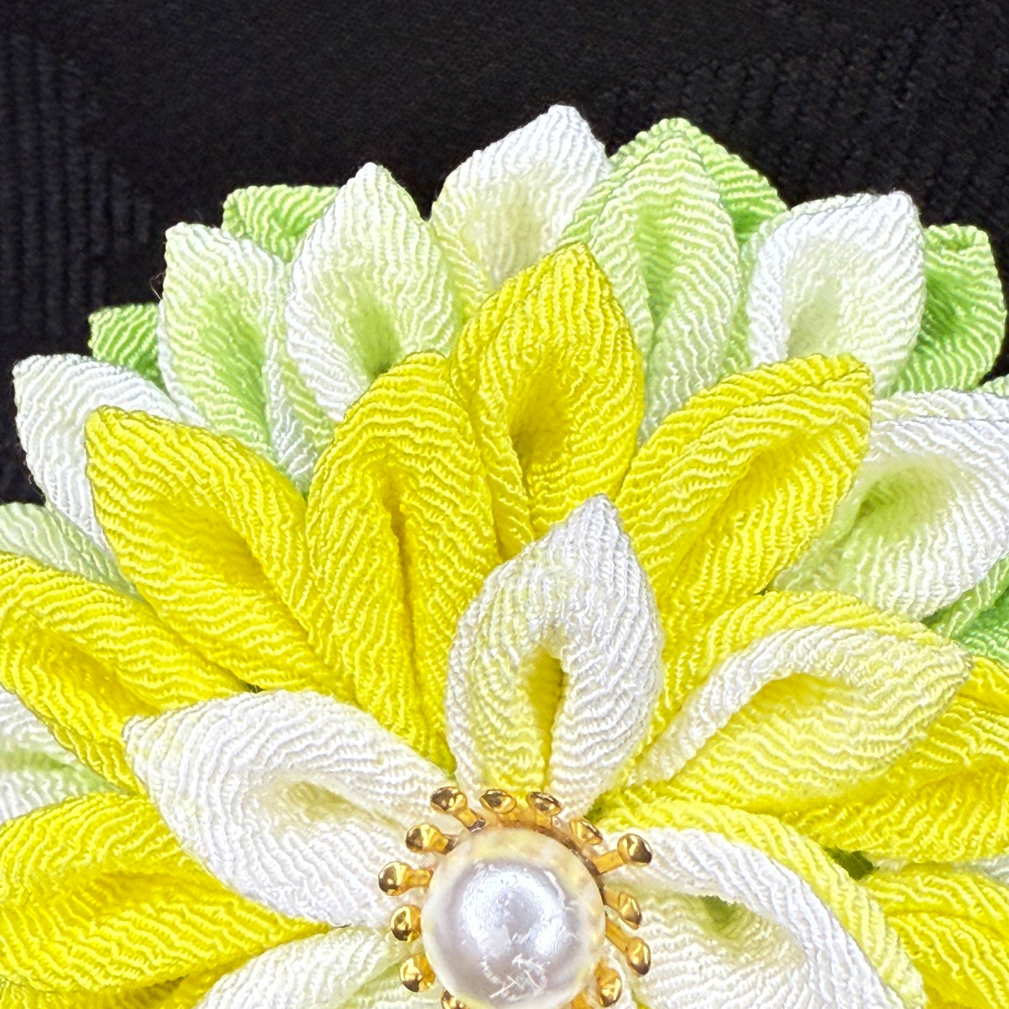 "Lemon Meringue" Vintage Kanzashi Hair Clip