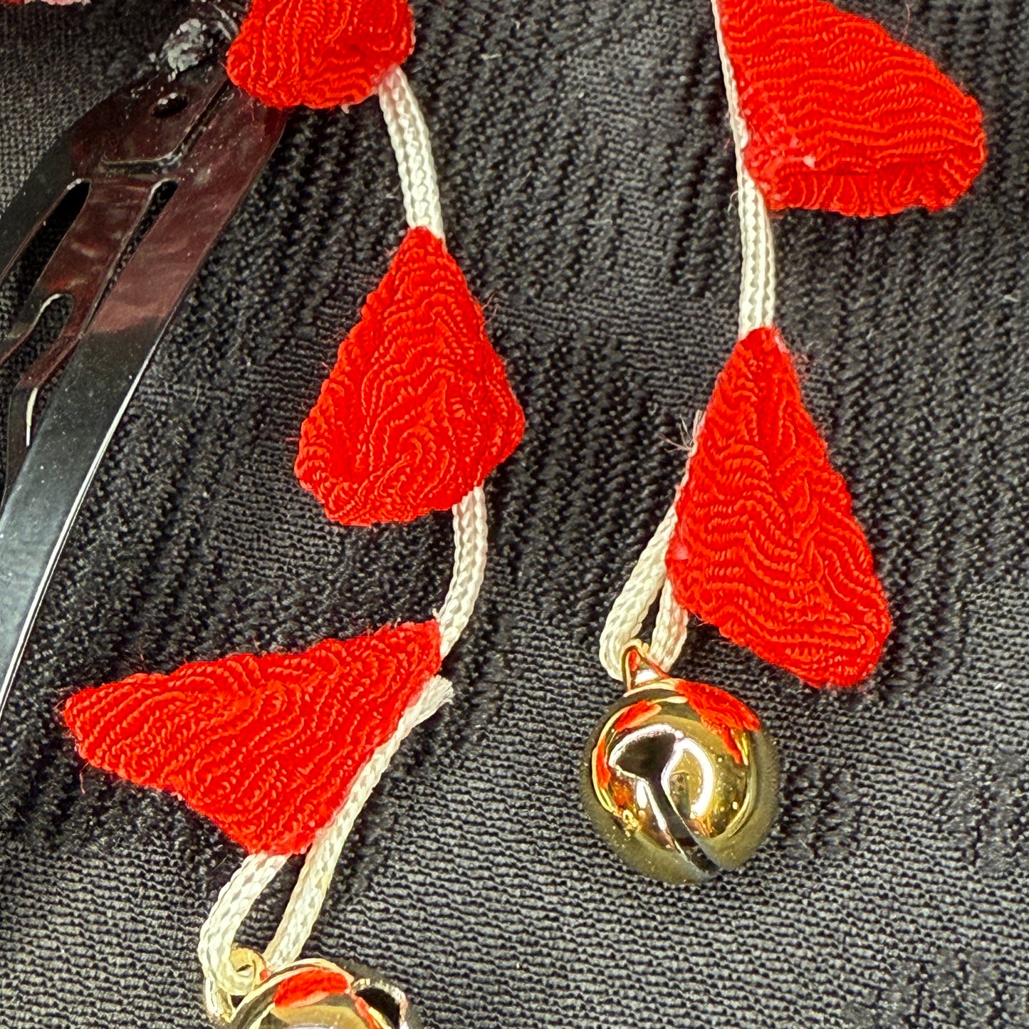 "Crimson Bells" Vintage Kanzashi Hair Clips