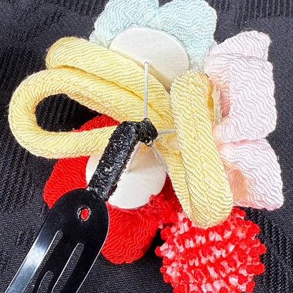 "Crimson Bells" Vintage Kanzashi Hair Clips