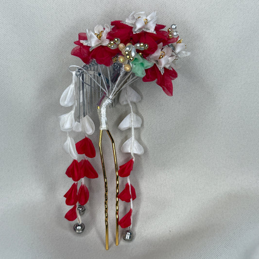 "Festive Flutter" Vintage Kanzashi Hair Pin