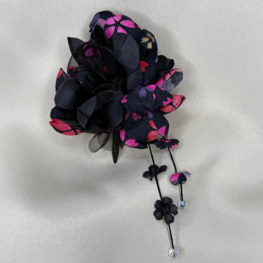 "Geisha Moon" Vintage Kanzashi Hair Clip