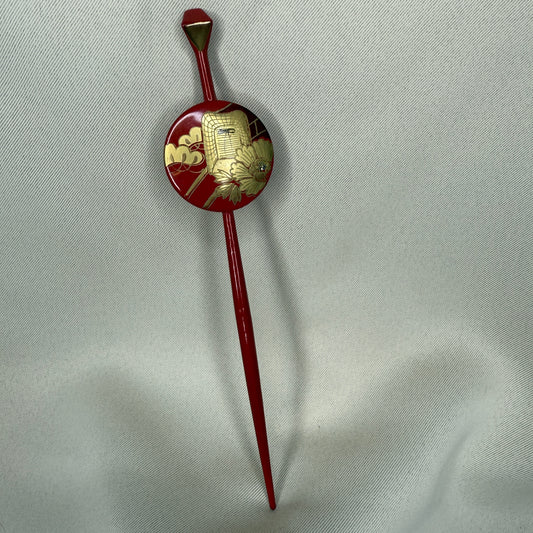 "Crimson Bamboo" Vintage Kanzashi Hair Stick