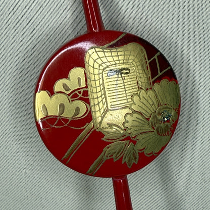 "Crimson Bamboo" Vintage Kanzashi Hair Stick