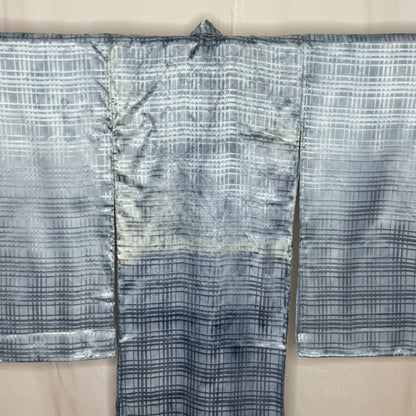 "Geometric Grid" Boy's Indigo Underkimono