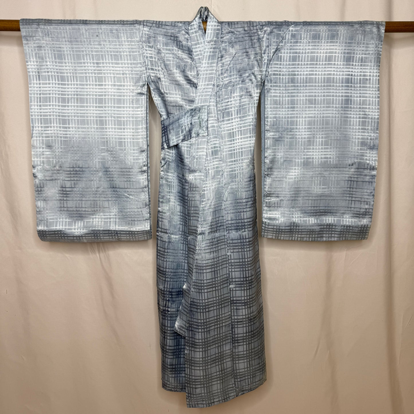 "Geometric Grid" Boy's Indigo Underkimono