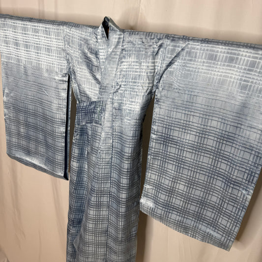 "Geometric Grid" Boy's Indigo Underkimono