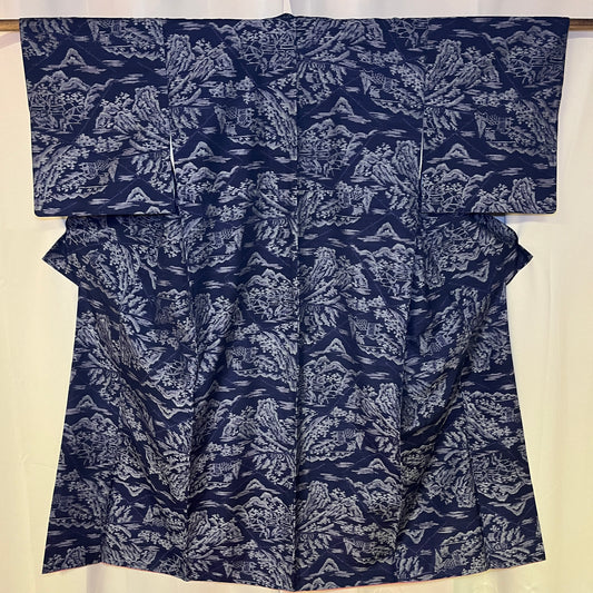 "Countryside Beauty" Vintage Indigo Kimono