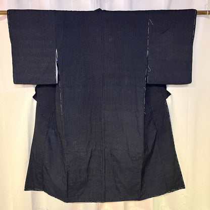 "Padded Pinstripes" Vintage Indigo Kimono