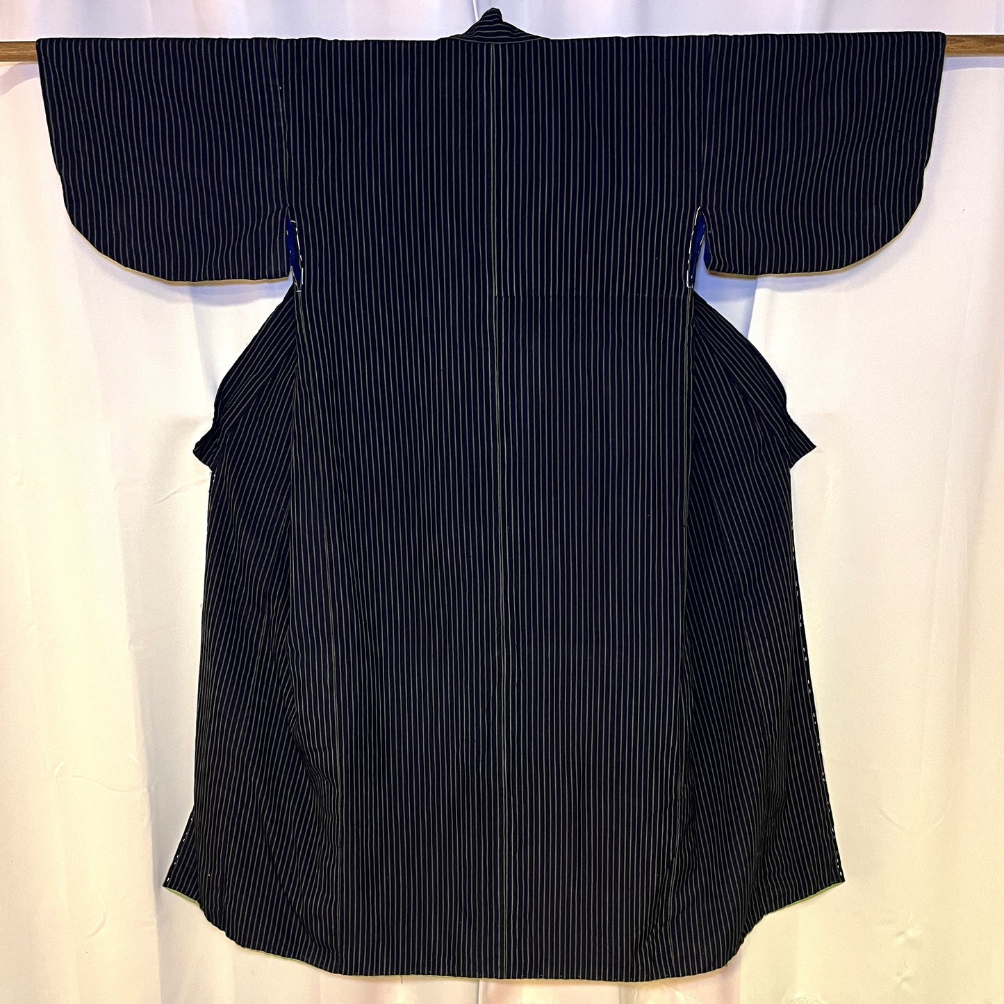 "Olive Stripes" Vintage Indigo Kimono