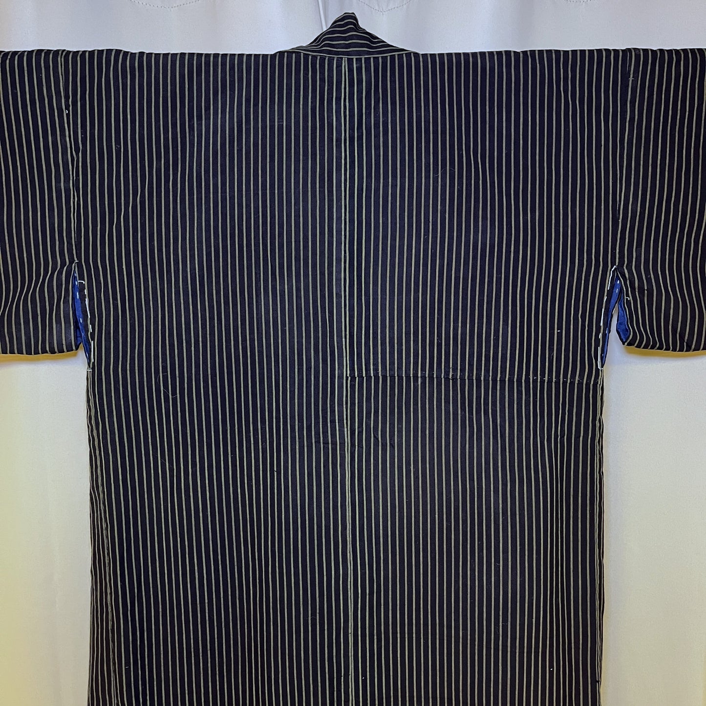 "Olive Stripes" Vintage Indigo Kimono