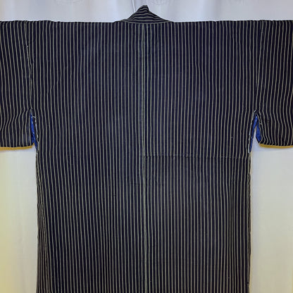 "Olive Stripes" Vintage Indigo Kimono