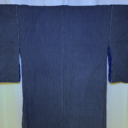 "Avocado Stripes" Vintage Indigo Kimono