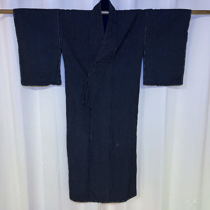 "Avocado Stripes" Vintage Indigo Kimono