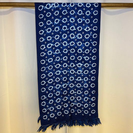 "Shibori Rings" Indigo Scarf