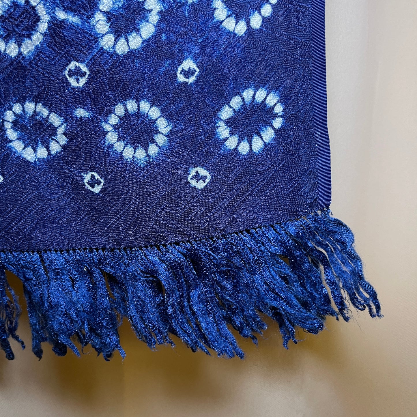 "Shibori Rings" Indigo Scarf