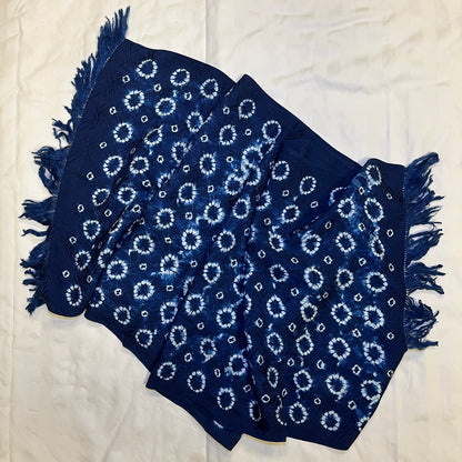 "Shibori Rings" Indigo Scarf