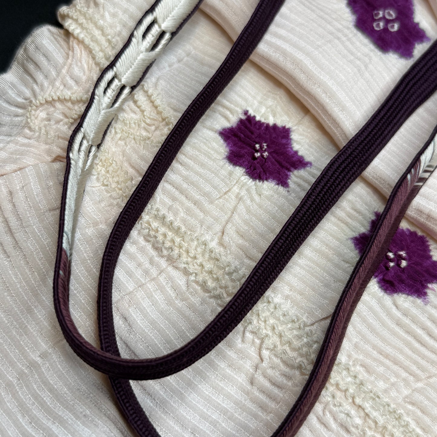 "Purple Blooms" Obiage Obijime Set