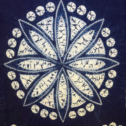 "Circles" Indigo Shibori Tapestry