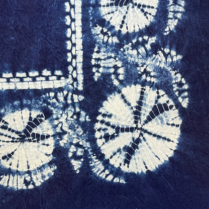 "Circles" Indigo Shibori Tapestry