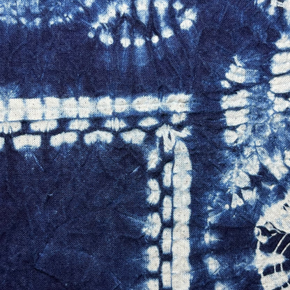 "Circles" Indigo Shibori Tapestry