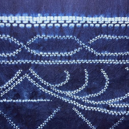 "Triangles" Indigo Shibori Tapestry