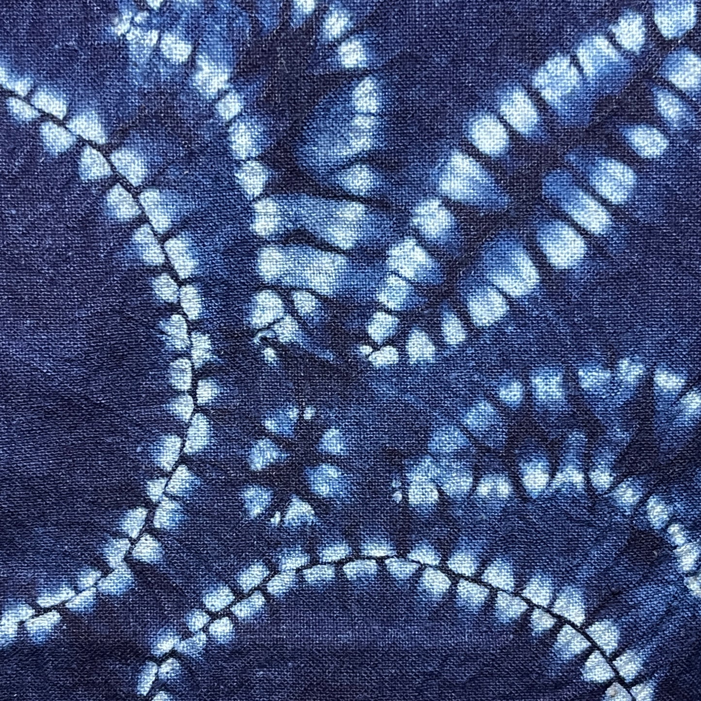 "Triangles" Indigo Shibori Tapestry