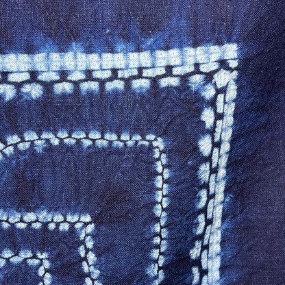 "Triangles" Indigo Shibori Tapestry