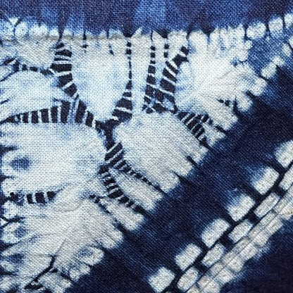 "Triangles" Indigo Shibori Tapestry