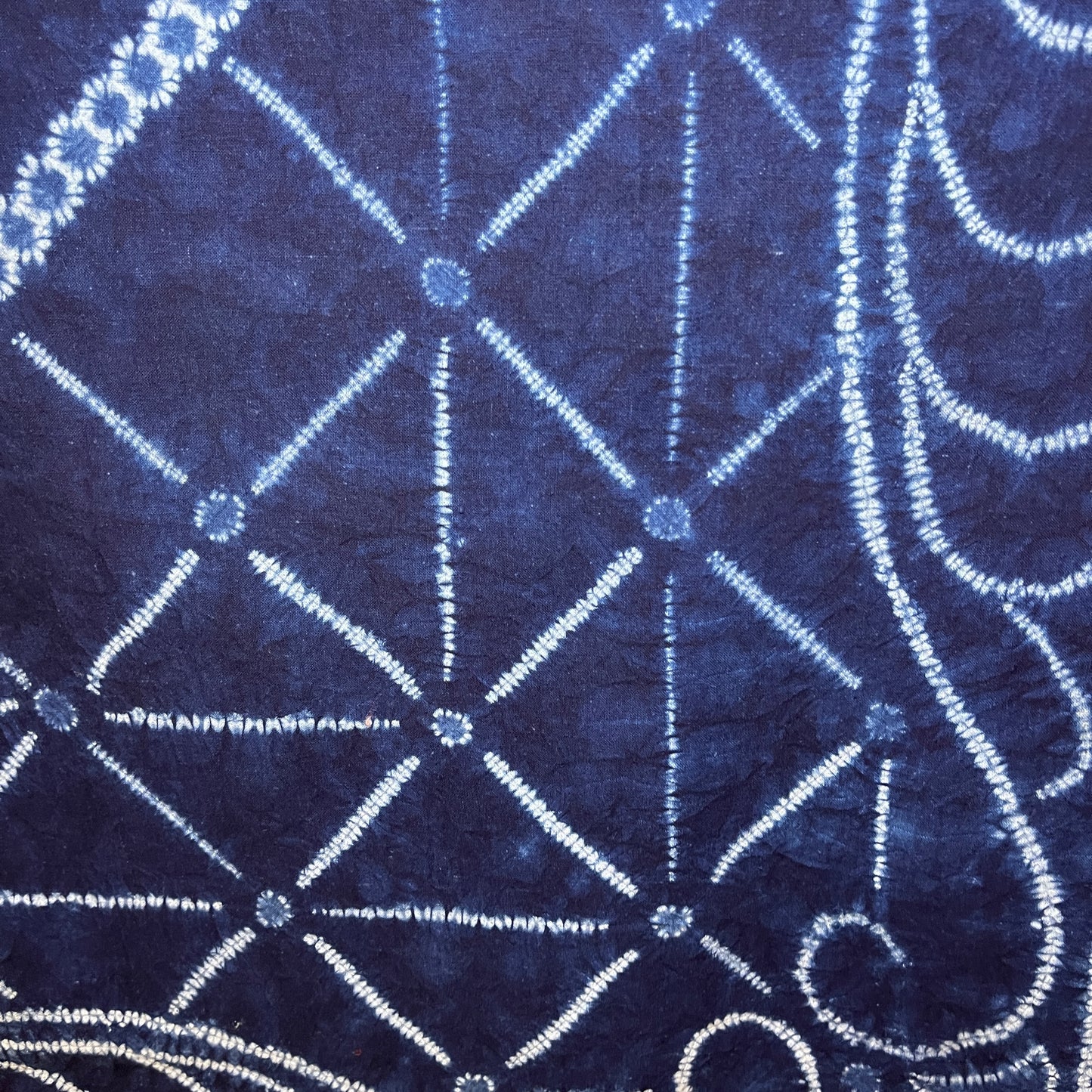 "Triangles" Indigo Shibori Tapestry