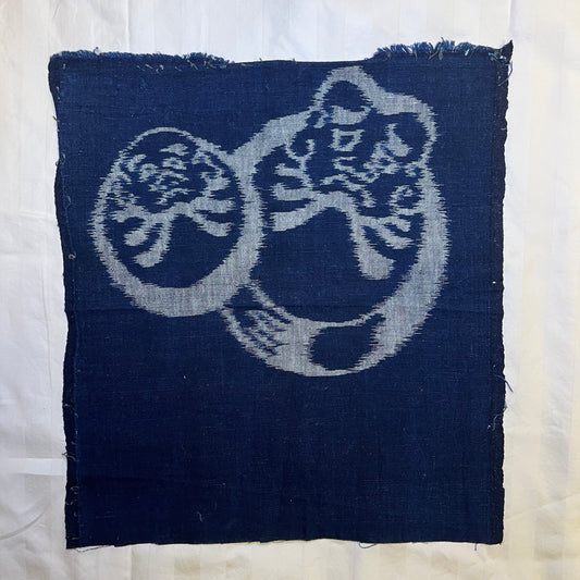 "Daruma Pair" Vintage Indigo Fabric