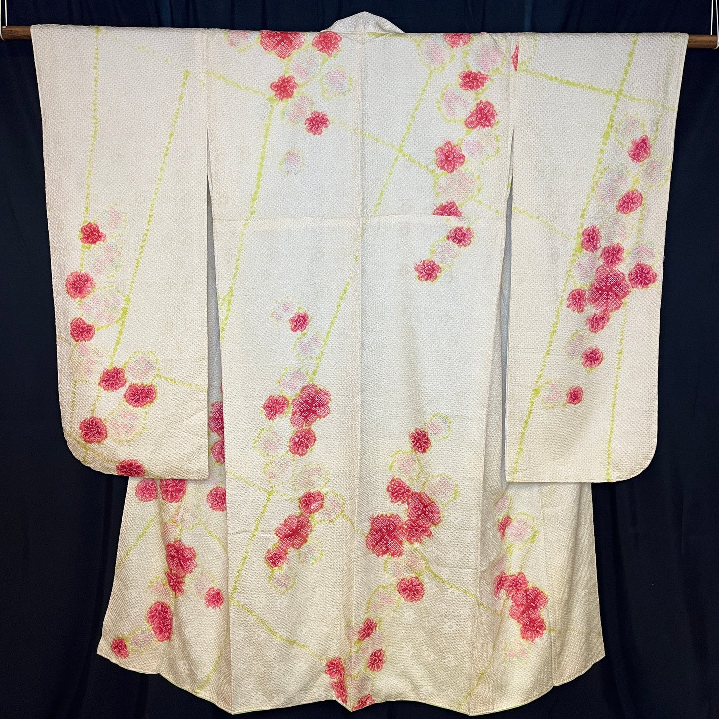 "Shibori Blooms" Vintage Furisode Kimono