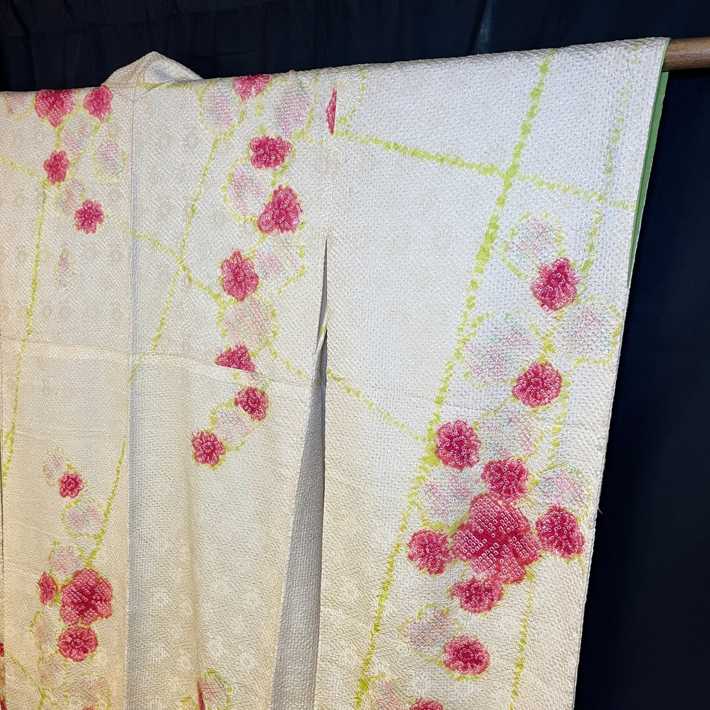 "Shibori Blooms" Vintage Furisode Kimono