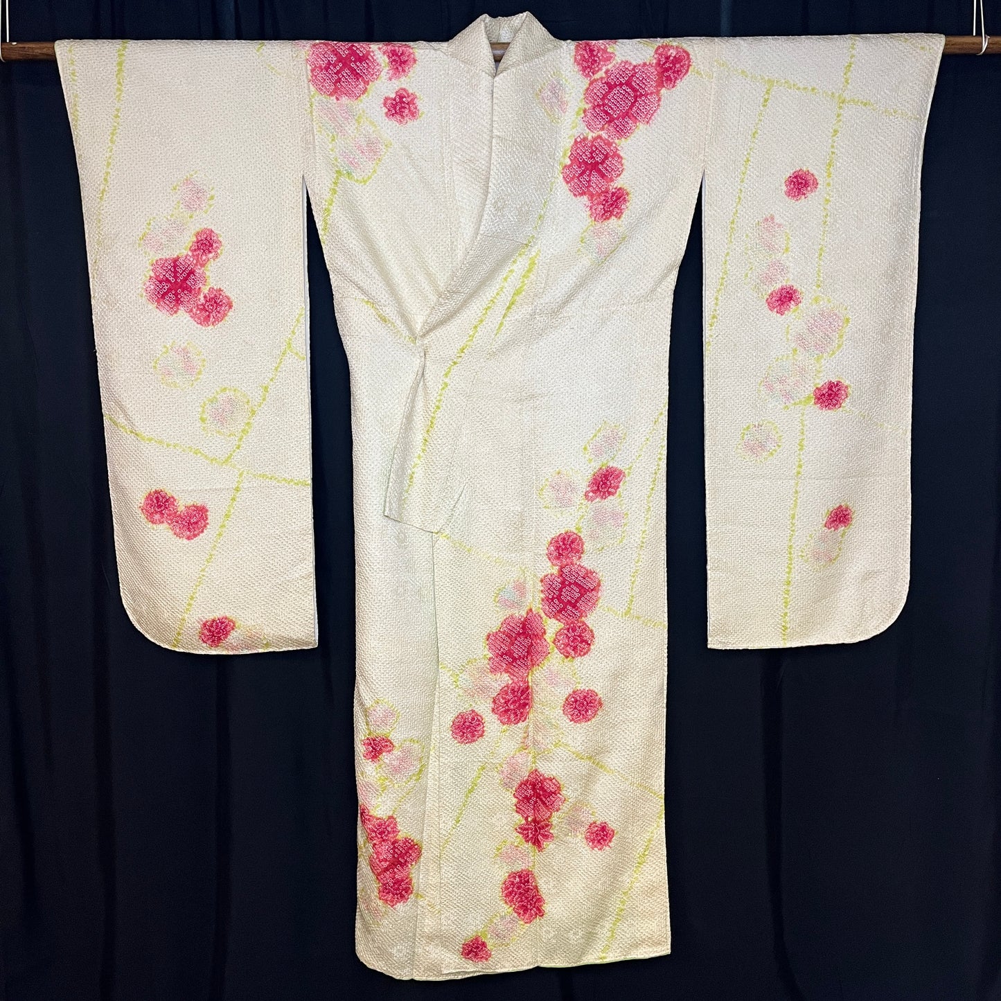 "Shibori Blooms" Vintage Furisode Kimono