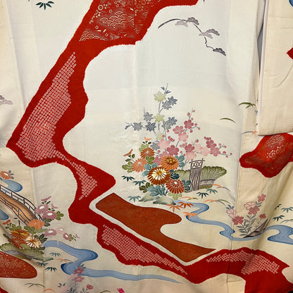 "Red River" Vintage Furisode Kimono