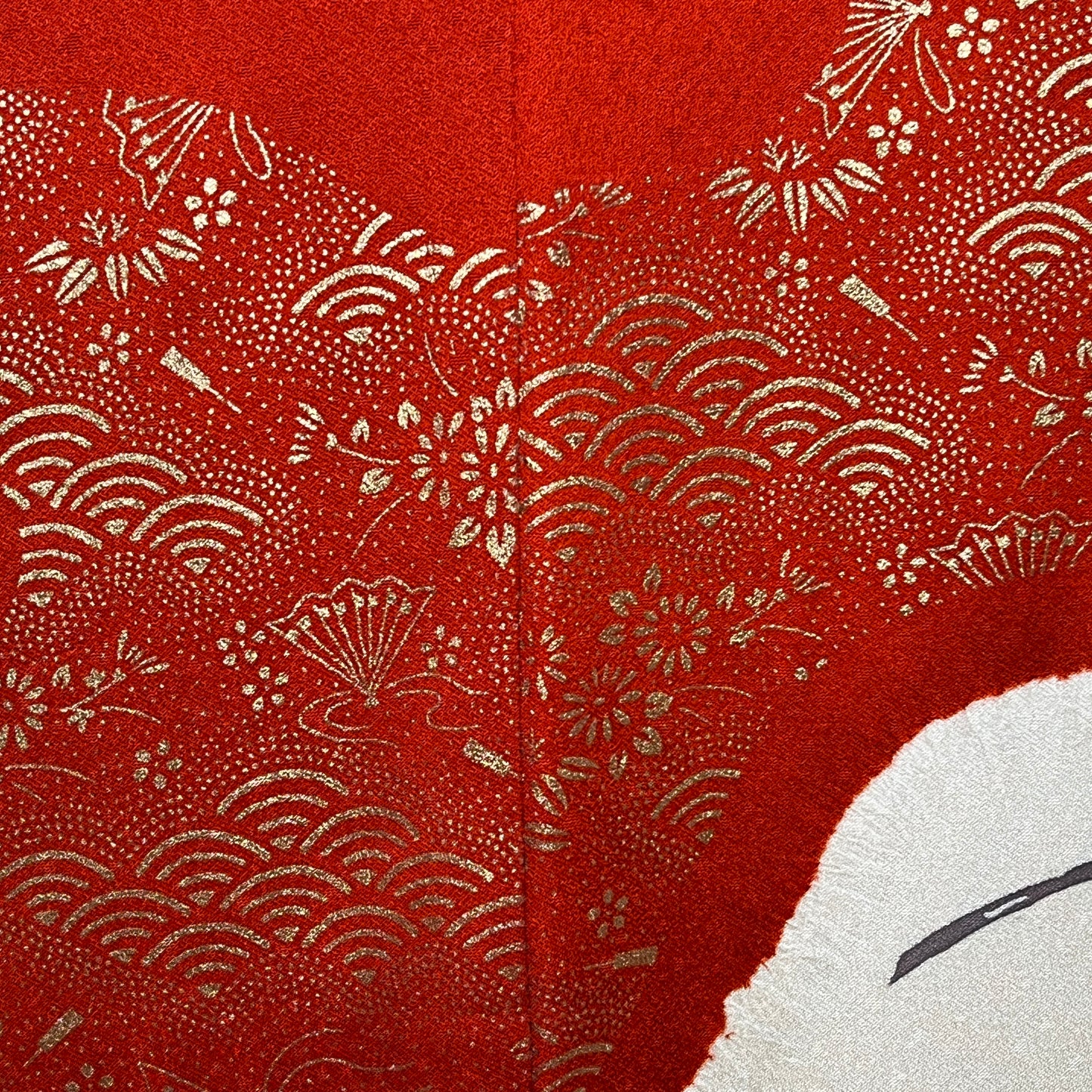 "Red River" Vintage Furisode Kimono