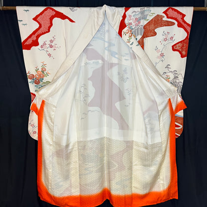 "Red River" Vintage Furisode Kimono