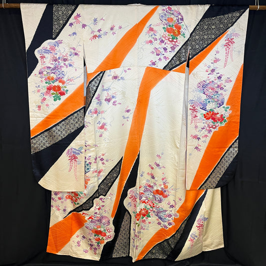 "Gift Boxes" Vintage Furisode Kimono