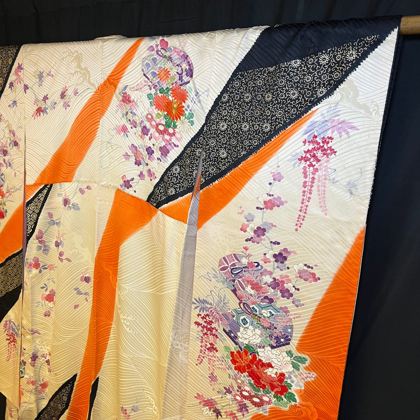 "Gift Boxes" Vintage Furisode Kimono