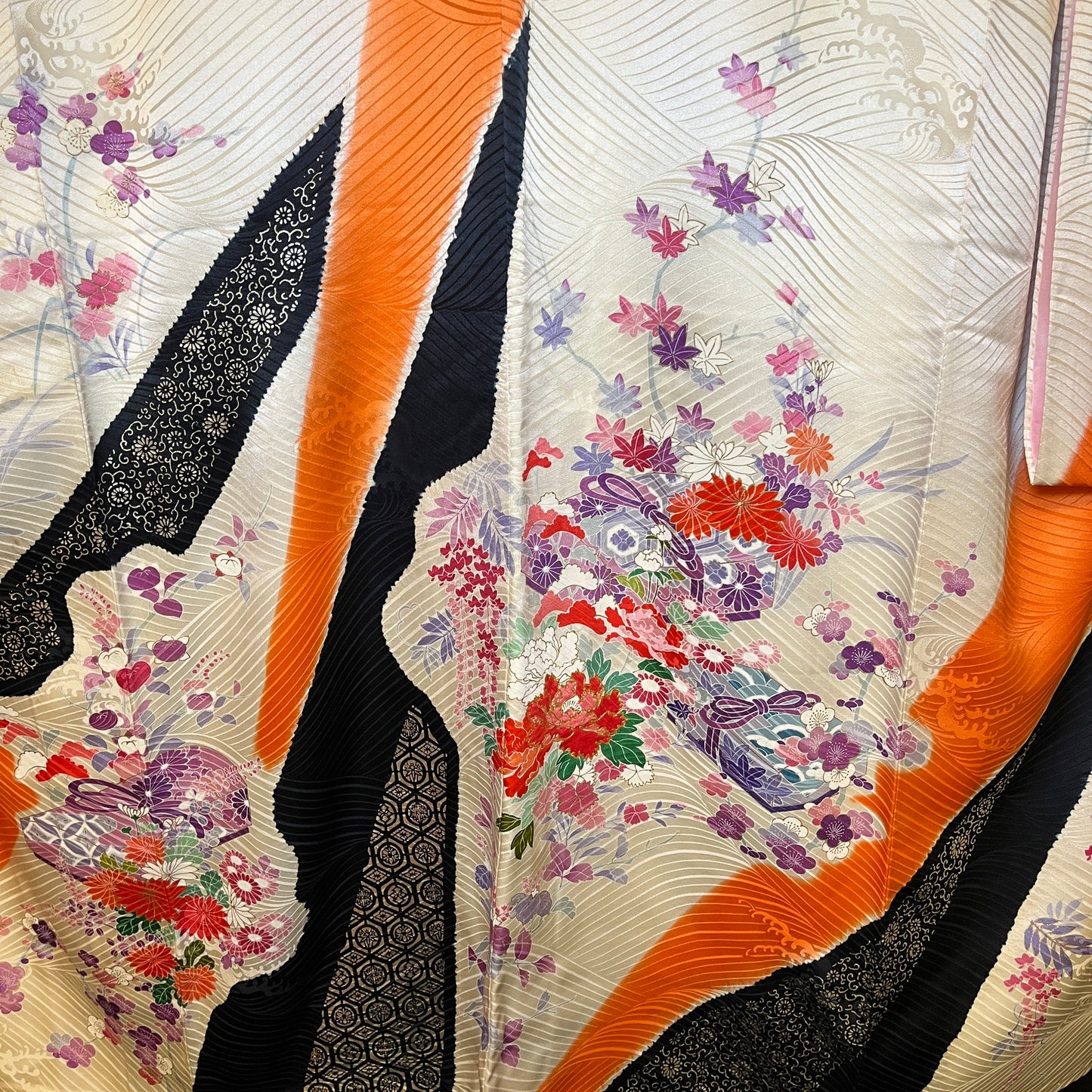 "Gift Boxes" Vintage Furisode Kimono