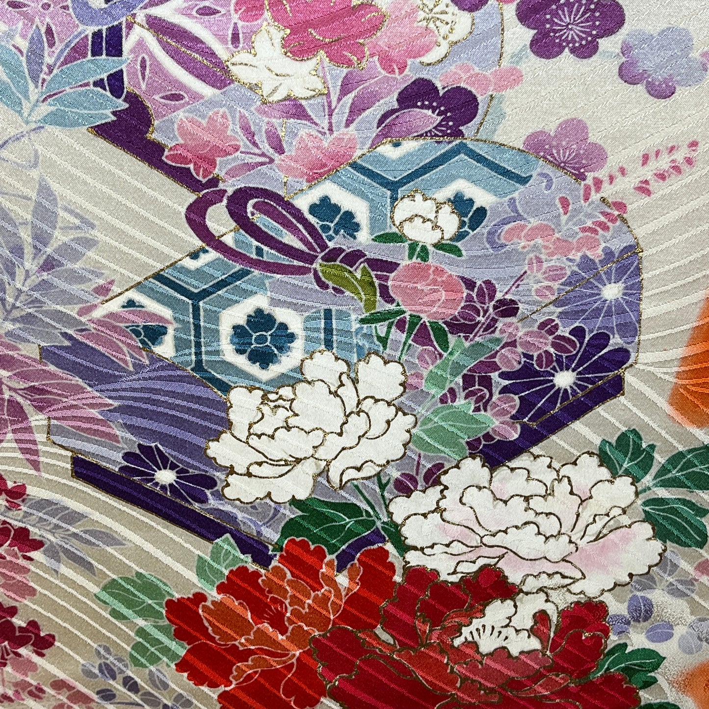 "Gift Boxes" Vintage Furisode Kimono