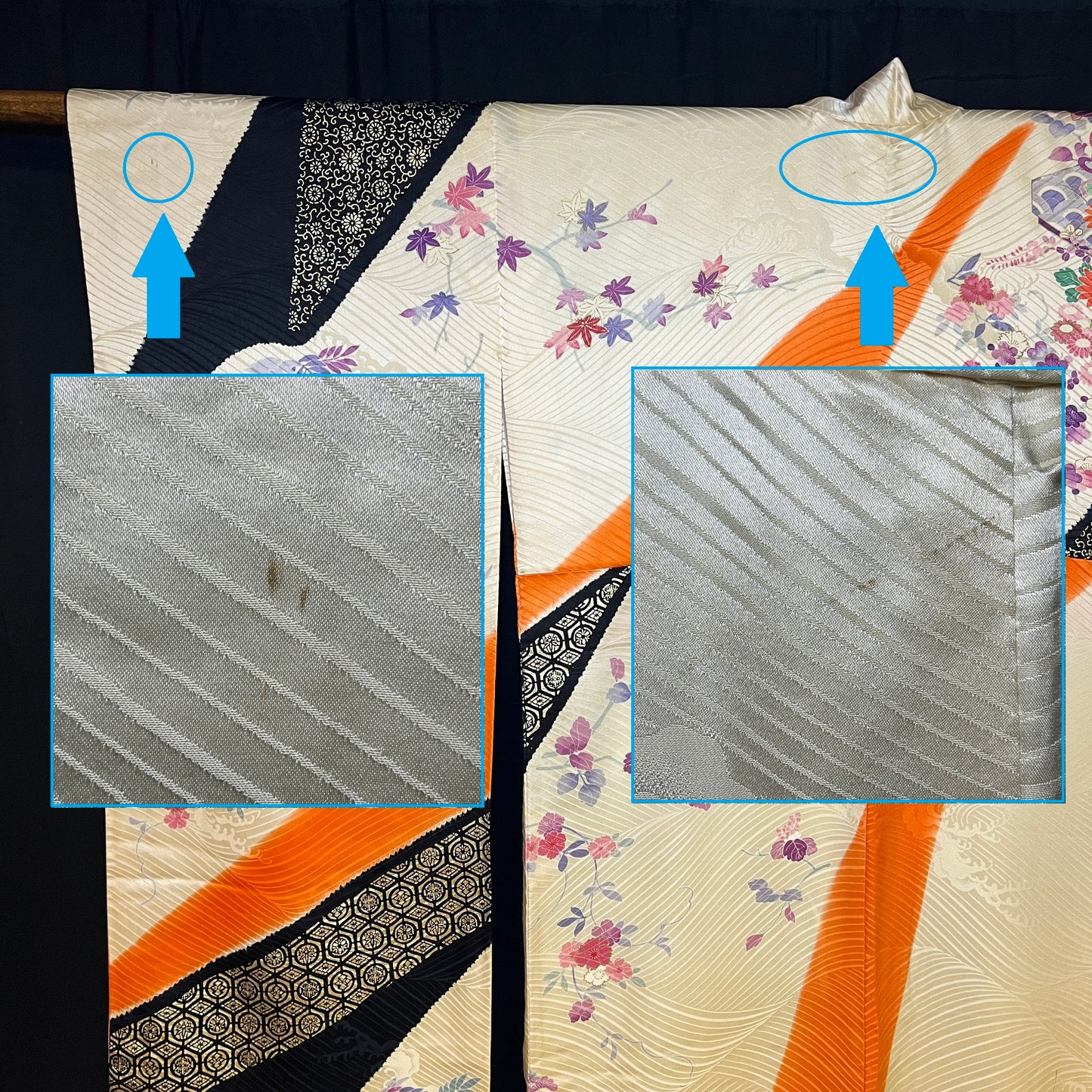 "Gift Boxes" Vintage Furisode Kimono