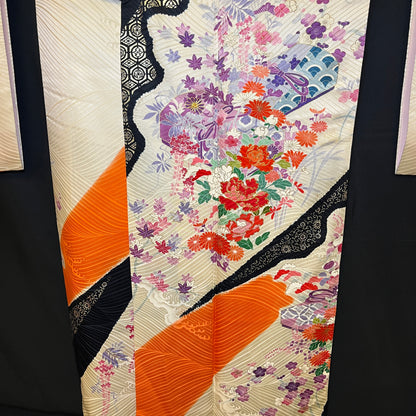 "Gift Boxes" Vintage Furisode Kimono