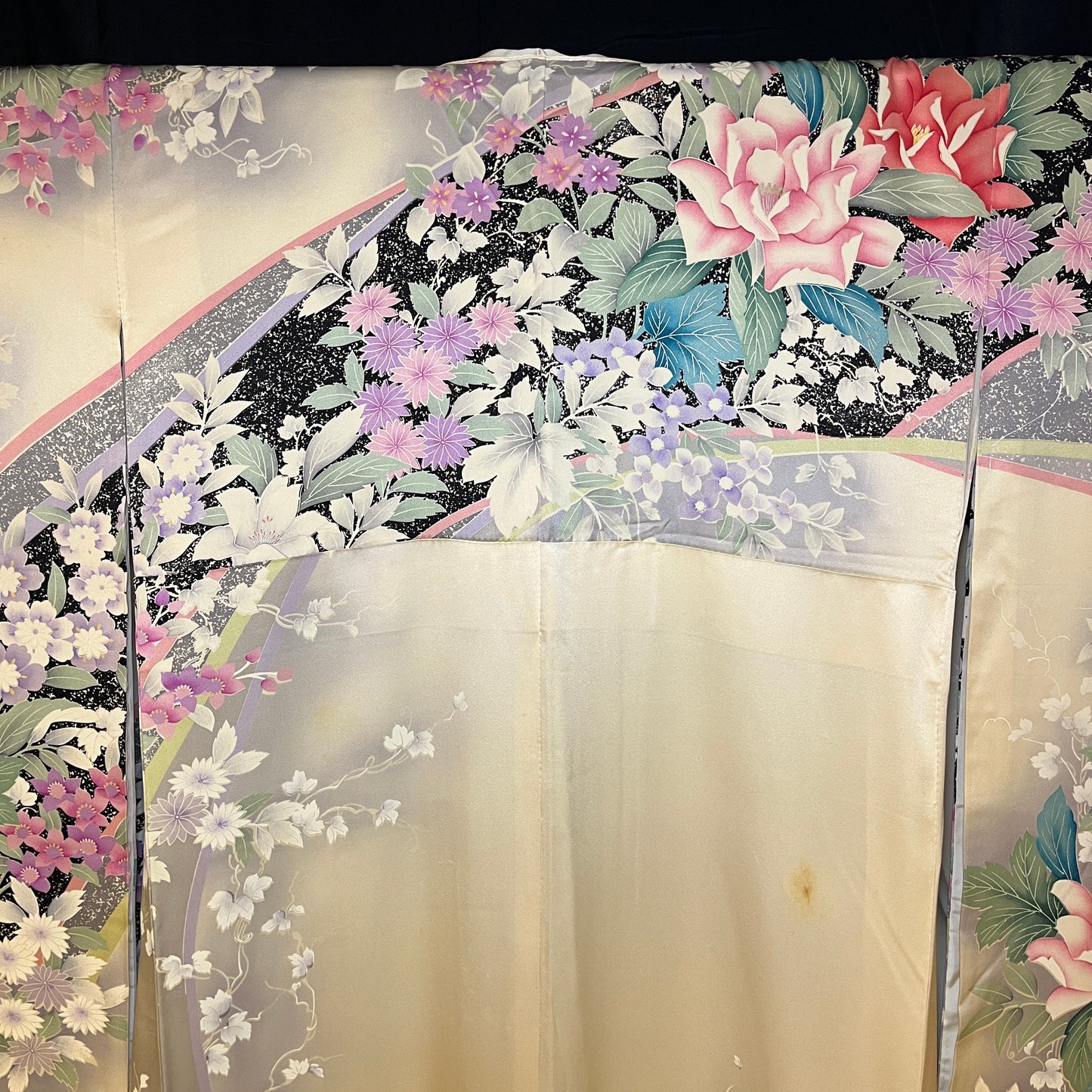 "Floral Embrace" Vintage Furisode Kimono