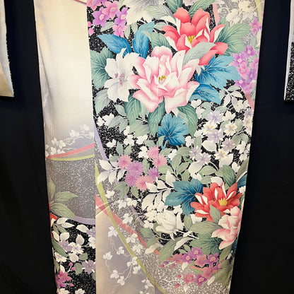 "Floral Embrace" Vintage Furisode Kimono